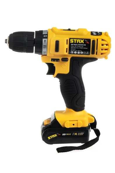 STAXX POWER American Type Multi Speed 58v 8ah Samsung Çift Akülü Şarjlı Vidalama Matkap Seti 5 Ad Titanyum Uç - Resim 3