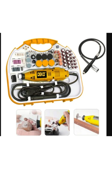 DEKO TURKEY 300 Parça 450 Watt 60.000 Rpm 6 Kademe Devir Ayarlı Hobi Gravür Setimini Taşlamadkt-450g - Resim 2