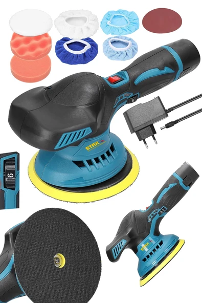 STAXX POWER Orbital Style Akülü Lityum Çift Batarya 6 Devir Ayarlı Detay Pasta Cila Zımpara Polisaj Makinesi ürün görseli