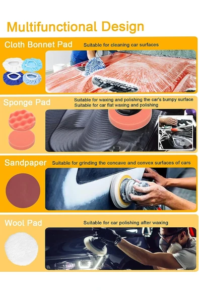 STAXX POWER Orbital Style Akülü Lityum Çift Batarya 6 Devir Ayarlı Detay Pasta Cila Zımpara Polisaj Makinesi - Resim 2