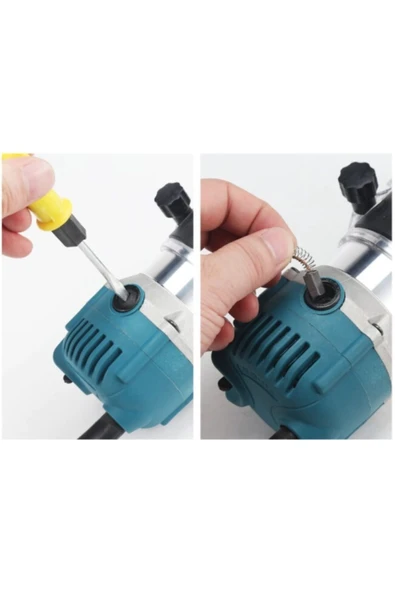 stilmax 3000w 6 Kademe Devir Ayarlı Formika Traşlama El Tipi Freze Makinası Pens 6mm + Yedek Kömür - Resim 4