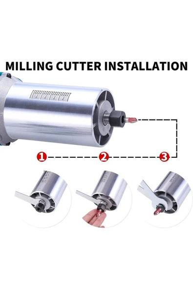 stilmax 3000w 6 Kademe Devir Ayarlı Formika Traşlama El Tipi Freze Makinası Pens 6mm + Yedek Kömür - Resim 6