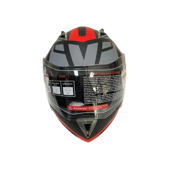 JK20 Çene Açılır Güneş Vizörlü Motosiklet Kaskı Kırmızı XL Beden Baş Çevresi: 61-62CM - Resim 5