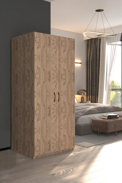 Frey 2 Kapaklı Elbise Dolabı-2 Kapılı Gardırop-Atlantik Çam - 2