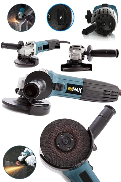 stilmax Germany 3000 Watt 6 Kademe Devirli Bakır Hybrid Motor Avuç Içi Taşlama Spiral Makinasi + 5 Adet Taş - Resim 2