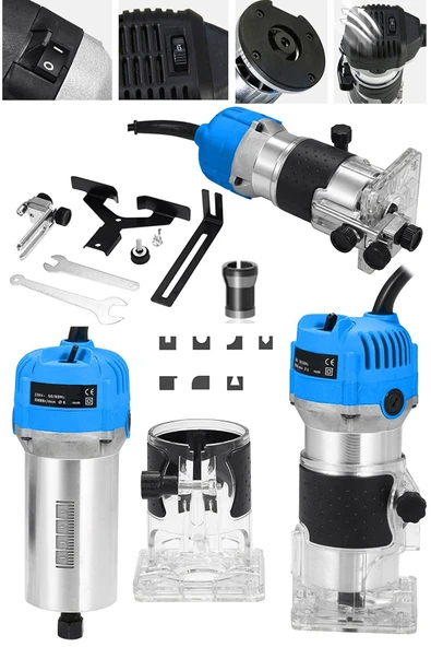 DEKO TURKEY Mf90f Premium Kesim Serisi 6 Kademe Devir Ayarlı Formika Traşlama Makinesi Freze Makinesi 900w 6mm - Resim 3