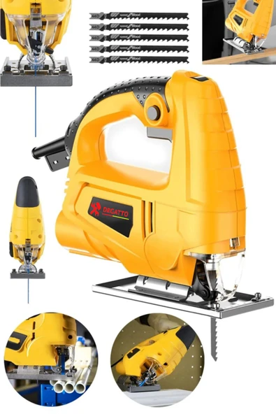 DEGATTO Alman Metal Dişli 6 Kademe Devirli Bakır Sargılı Dekupaj Testere Makinesi 5000W + 5 Bıçak Hediyeli - Resim 2