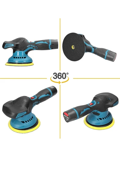 STAXX POWER Orbital Style Akülü Lityum Çift Batarya 6 Devir Ayarlı Detay Pasta Cila Zımpara Polisaj Makinesi - Resim 3
