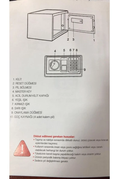 SYM Şifreli Para Kasası Küçük Siyah T17e (17x23x17) - Resim 2