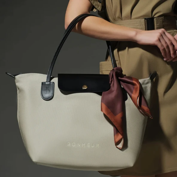 BONHEUR N 7 Kanvas Çanta- Stone Gray - Resim 2