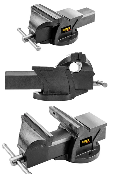 stilmax Germany Pro 80mm 3" Sabit Tabanlı Özel Alaşım Paslanmaz Çelik Sabit Tezgah Masa Mengenesi Örslü - Resim 2