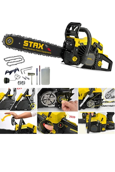 STAXX POWER American Yellow Pro950 Benzinli Ağaç Motorlu Testere Magnezyum Karter 50 Cm Pala Orman Motoru