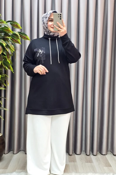 Kadın Giyim Modal Sırtı Nakışlı Tunik ürün görseli