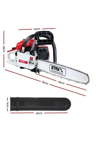 STAXX POWER American Ağaç Odun Dal Kesme Makinesi Motorlu Benzinli Testere 52cc 4.3 Hp Yağ + Yedek Zincir - Resim 3