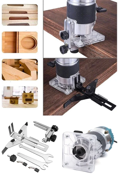 STAXX POWER 3500 Watt Mini Freze Formika Traşlama Makinesi 6mm Pens (Devir Ayarsız) + 12 Parça Freze Ucu - Resim 2