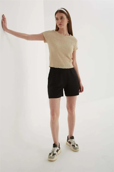 FASHION FRIENDS KADIN PİLELİ ŞORT 25Y0320K1 - 6