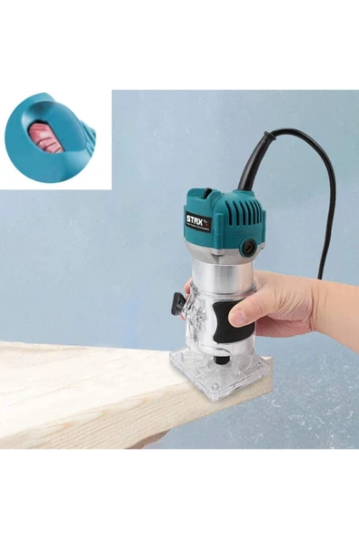 STAXX POWER Staxx Pro 6 Kademe Devir Ayarlı 1600w Formika Traşlama Freze Makinesi 6mm Pens 2 Yıl Garantili - Resim 6