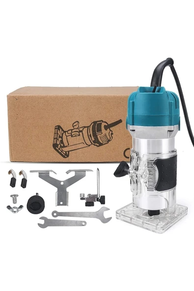 DEKO TURKEY Mf90f Premium Kesim Serisi 6 Kademe Devir Ayarlı Formika Traşlama Makinesi Freze Makinesi 900w 6mm - Resim 2