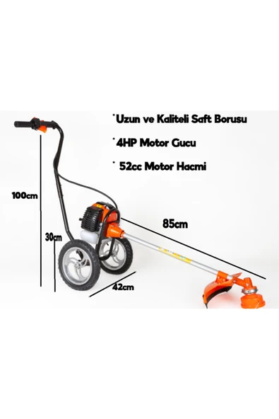 STAXX POWER Speed Tekerlekli Benzinli Çim Biçme Makinesi 4x4 Hp 52cc - Resim 3