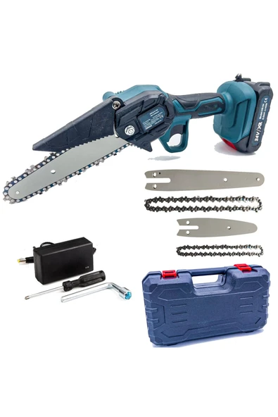 stilmax 24v 5ah 2000w Çift Akülü 10-15cm Uzun Kısa Pala 2x Zincir Şarjlı Dal Kesme Budama Bıçkı Testeresi ürün görseli 1