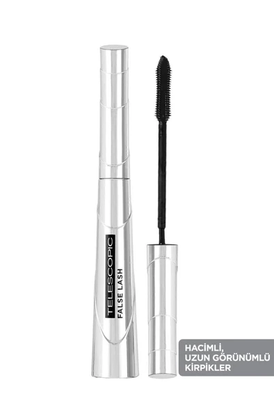 L'Oreal Paris Paris False Lash Telescopic Fiber Siyah Maskara - Resim 5
