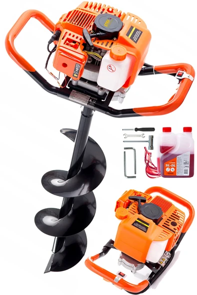 STAXX POWER GD520 52CC 3HP Metal Dişli Şanzuman Benzinli Toprak Burgu Makinesi Fidan Dikme Makinesi Motorlu 20cm