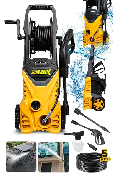 stilmax 135 Bar 1500w Bakır Sargılı Yüksek Basınçlı Bahçe Ve Oto Yıkama Makinesi Seti + Fiber Bez Hediyeli ürün görseli