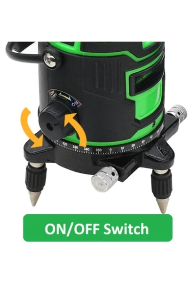 STAXX POWER Germany Tek Akülü Otomatik Hizalamalı 360° Çantalı Yatay Dikey Çok Fonksiyonlu Lazer Metre - Resim 5