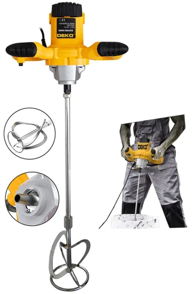 DEKO TURKEY Dkt1530 3000 Watt Bakır Sargı Hybrid Motor 6 Kademeli Alçı Boya Ve Harç Karıştırıcı Mikser ürün görseli 1