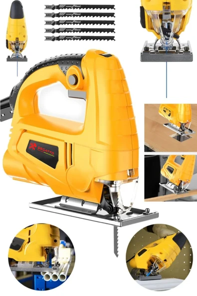 DEGATTO Alman Metal Dişli 6 Kademe Devirli Bakır Sargılı Dekupaj Testere Makinesi 5000W + 5 Bıçak Hediyeli ürün görseli
