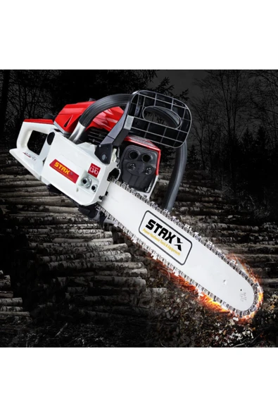 STAXX POWER American Ağaç Odun Dal Kesme Makinesi Motorlu Benzinli Testere 52cc 4.3 Hp Yağ + Yedek Zincir - Resim 5