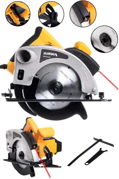 stilmax Germany Technology 3900 Watt Thick Cut Bakır Sargı Lazerli Açılı Kesim 185mm Daire Testere - Resim 2