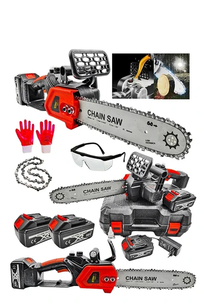STAXX POWER Yağ Pompalı Metal Dişli Şanzuman 58V 10AH x2Akülü Dal Kesme Budama Testere Bıçkı Makinesi Uzun Pala ürün görseli