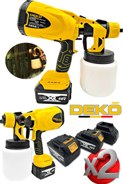 DEKO TURKEY 48v 10ah Yüksek Basınçlı Boya Ilaç Dezenfektan Püskürtme Makinesi Şarjlı Akülü Sprey Boya Tabancası - Resim 2