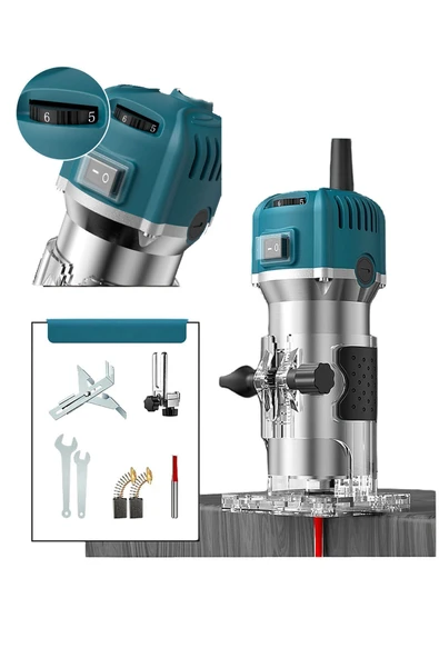 STAXX POWER 6 Kademe Devir Ayarlı 800w Bakır Sargı Formika Traşlama Freze Makinesi 6mm Pens 2 Yıl Garantili ürün görseli