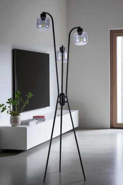 Lumexx YENİ AKASYA 3 LÜ SİYAH LAMBADER FÜME CAMLI ürün görseli