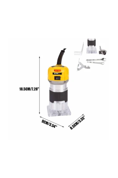 STAXX POWER Staxx Pro Devir Ayarlı 1200w Formika Traşlama Freze Makinesi 6mm Pens 2 Yıl Garantili - Resim 3