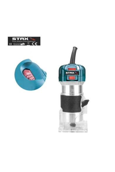 STAXX POWER Staxx Pro 6 Kademe Devir Ayarlı 1600w Formika Traşlama Freze Makinesi 6mm Pens 2 Yıl Garantili - Resim 3