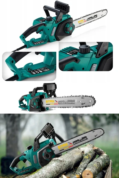 STAXX POWER 5000W Extra Güçlendirilmiş Elektrikli Odun Kesme Ağaç Odun Hızar Budama Testeresi + Yağ Hediyeli - 2