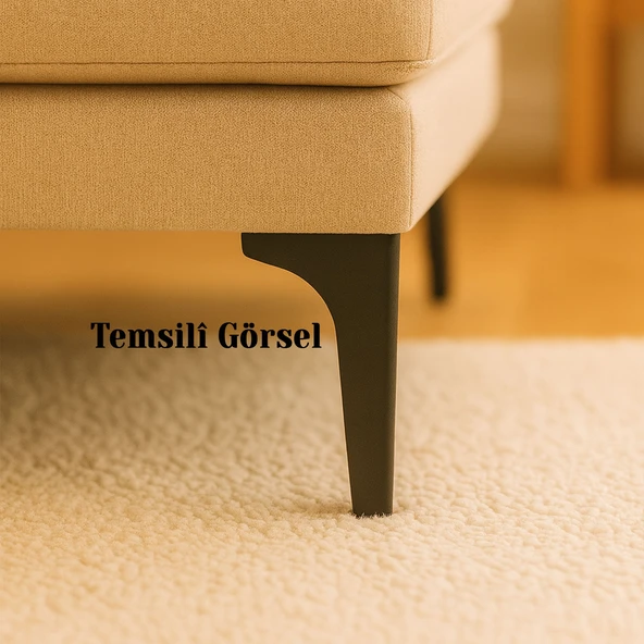 Dekor 17 cm Siyah 4 Adet Metal Mobilya Ayağı Seti 4 Adet Modern Tasarım Koltuk Sehpa Masa TV Ünitesi - Resim 7