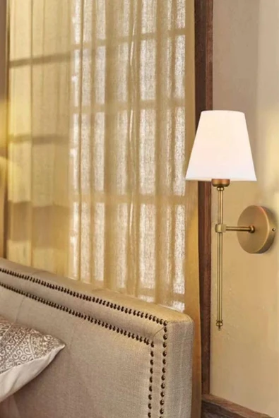 Lumexx DAVİN ESKİTME BEYAZ ABAJURLU APLİK - Resim 4