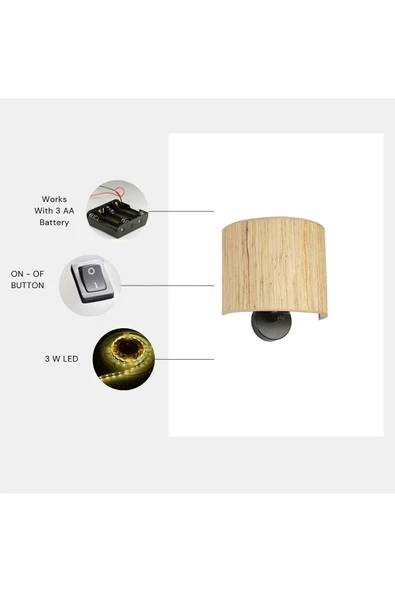 Lumexx YENİ BAMBU PİLLİ 010 ABAJURLU OVAL APLİK ürün görseli