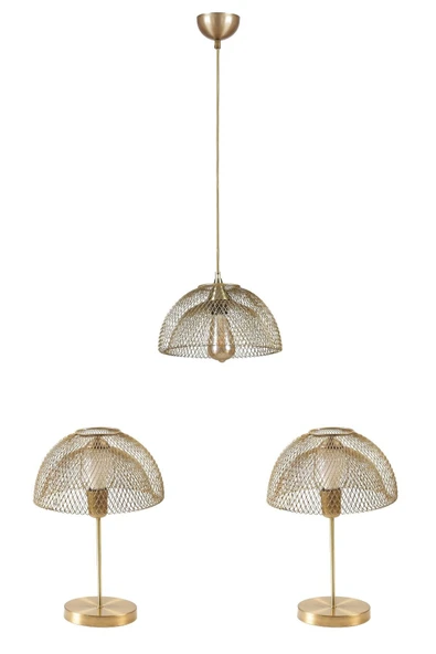 Lumexx UFO AVİZE ABAJUR 3 LÜ ESKİTME SET - Resim 2