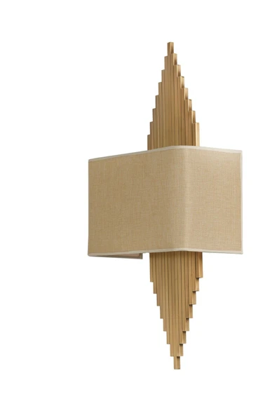 Lumexx Yeni Aslı Pilli Eskitme Dikdörtgen Açık Hasır Abajurlu Aplik - Resim 2