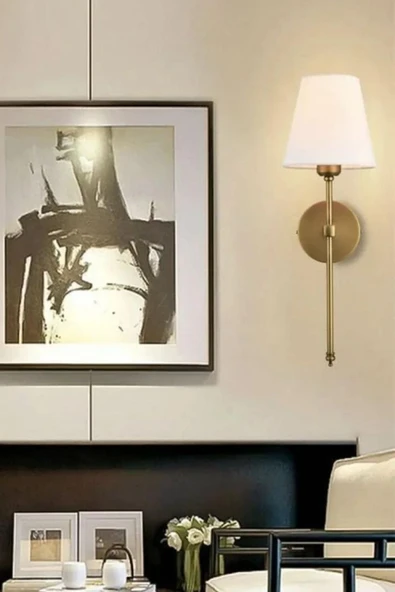 Lumexx YENİ DAVİN PİLLİ ESKİTME BEYAZ ABAJURLU APLİK - Resim 2