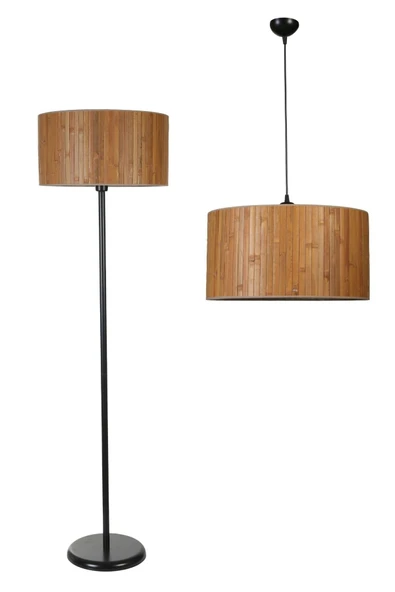 Lumexx BAMBU 01 AVİZE LAMBADER 2 Lİ SET - Resim 2