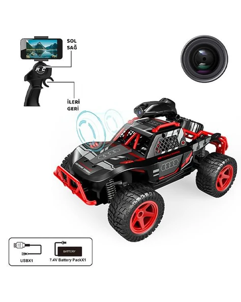 Vardem Uzaktan Kumandalı Full Fonksiyon Şarjlı 2.4GHz Kameralı Off Road Araba 666764WA - Resim 3