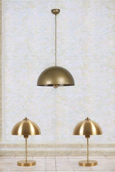 Lumexx Büyük Retro Eskitme Avize Abajur 3 Lü Set ürün görseli