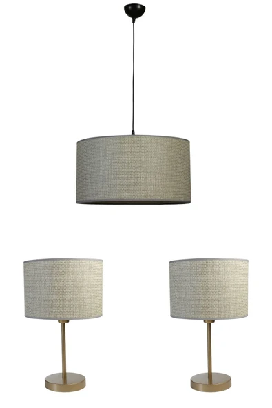 Lumexx BAMBU 06 ABAJUR AVİZE 3 LÜ SET - Resim 2