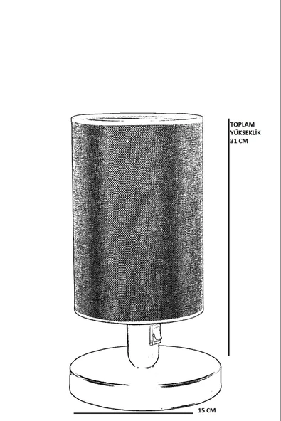 Lumexx YENİ AYÇA PİLLİ SİYAH RATTAN ABAJURLU MASA LAMBASI - Resim 7
